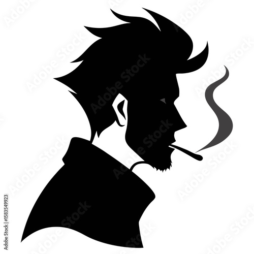silhouette victor art of a man smoking 