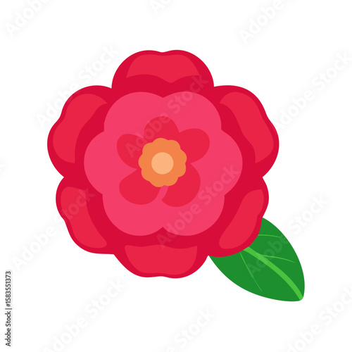Blooming Rose in Bloom: A vibrant red rose blossoms with intricate petals and a splash of gold, a testament to natural beauty and freshness.