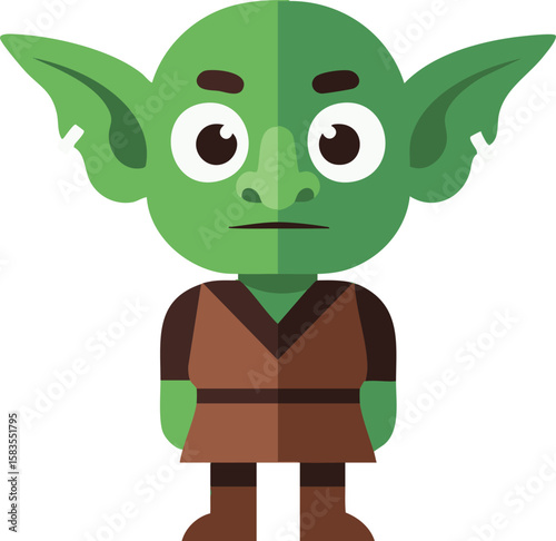 Minimal Flat Design Goblin Illustration