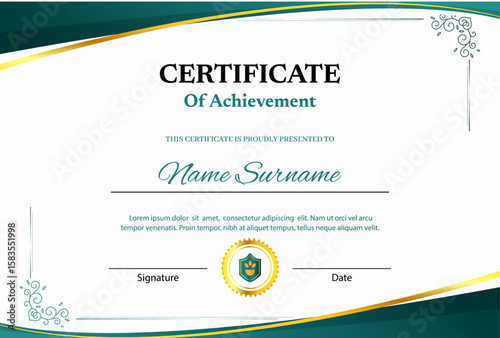 Vector modern employee of the month excellence certificate	