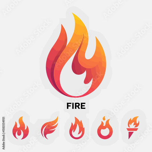 Fire Logo Vector Pack – Abstract, Sharp, Spiritual, and Geometric Flame Designs
