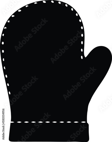 Black Oven Mitt Silhouette Icon for Baking