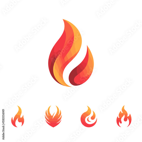 Fire Logo Vector Pack – Abstract, Sharp, Spiritual, and Geometric Flame Designs