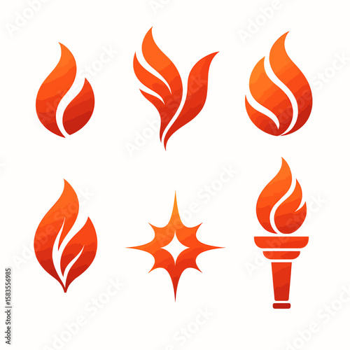 Fire Logo Vector Pack – Abstract, Sharp, Spiritual, and Geometric Flame Designs