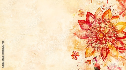 Ornate floral design on textured background (17)