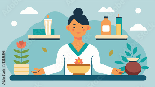 The hotels spa services provide the perfect opportunity to recharge your body and mind after a day of work.. Vector illustration