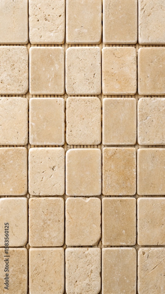 Naklejka premium Beige square stone tile texture background