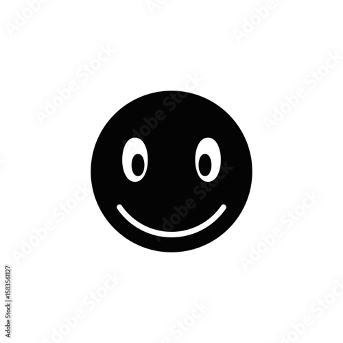 Vector illustration of happy emoticons. Colored icons for website design .Simple design on white background.