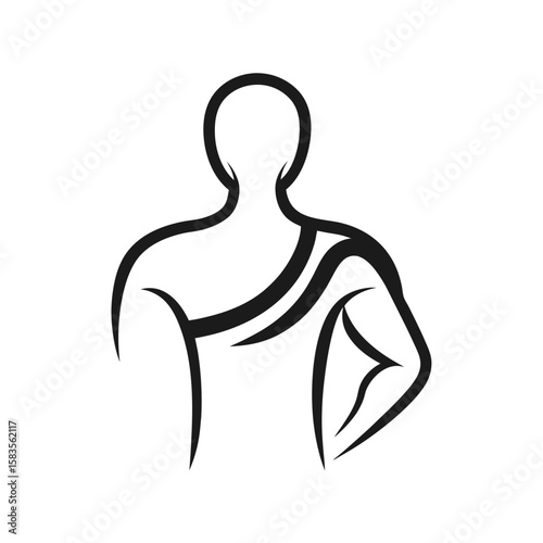 silhouette shoulder rehab motion doodle logo
