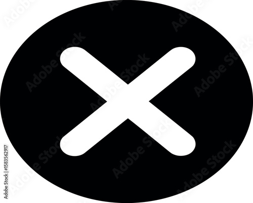 Black and white cancel icon