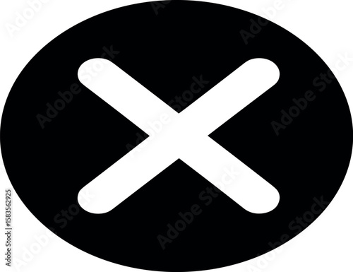 Black and white cancel icon