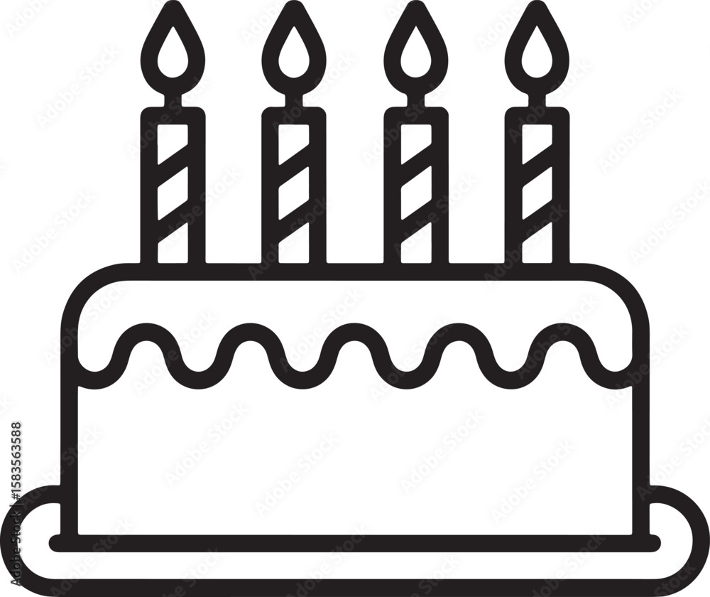 Four candles on a cake celebration birthday Four candles on a cake celebration birthday