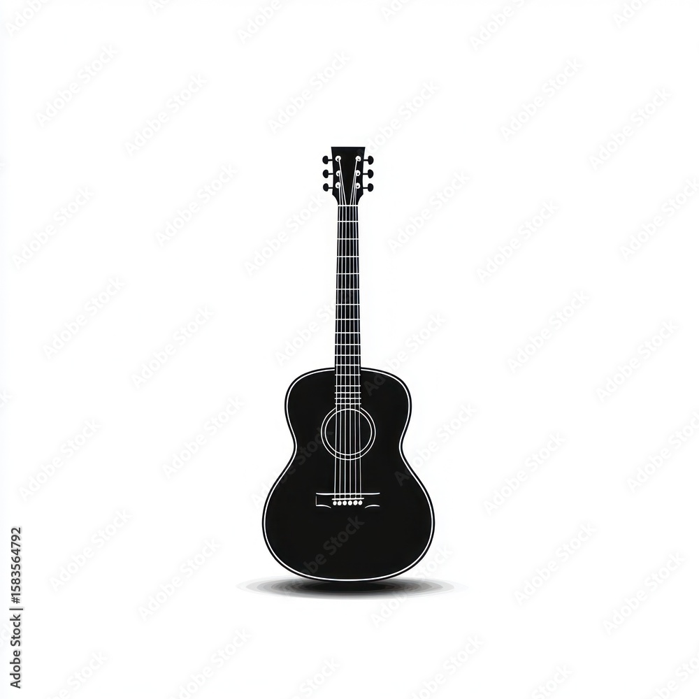 Obraz premium Silhouette of an acoustic guitar