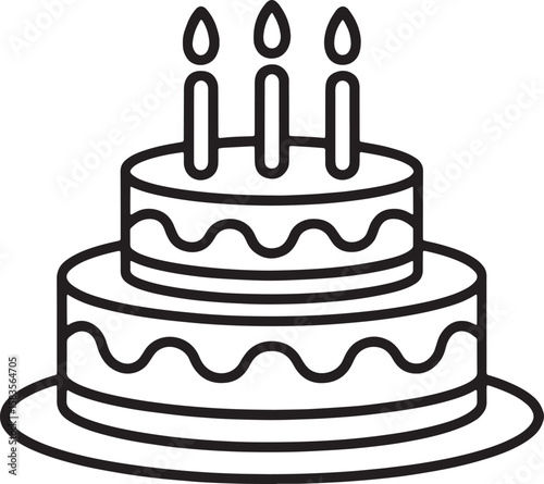 Two tiered cake with three candles dessert sweet