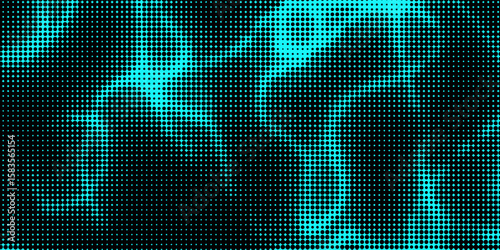 Electric neon waves filling the ether. Shimmering dots forming a pattern of smooth lines, bumps and depressions. Acid vector background for music album.