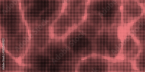 Electric neon waves filling the ether. Shimmering dots forming a pattern of smooth lines, bumps and depressions. Acid vector background for music album.