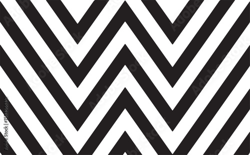 Abstract black and white chevron pattern seamless repeatable geometric design background