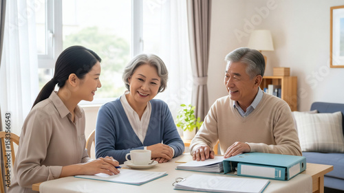 family discussing senior care