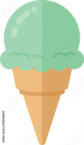 Minimal Flat Design Ice Cream Illustration