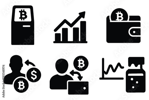 Bitcoin transaction icons cryptocurrency finance