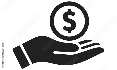Save Money Icon Featuring Coins and Piggy
