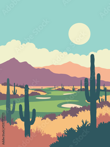 Scottsdale, Arizona – desert luxury, golf courses, and mountain backdrops in vibrant resort hues