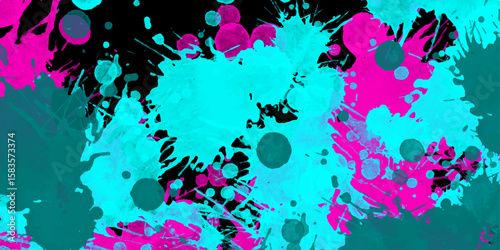 Colorful watercolor background with vintage texture design on white paper background.The art of exploding emotions, including feelings of love, greed, anger, and delusion, expressed in an abstract way