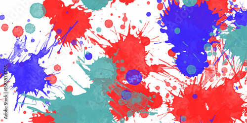 Colorful watercolor background with vintage texture design on white paper background.The art of exploding emotions, including feelings of love, greed, anger, and delusion, expressed in an abstract way
