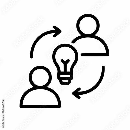 Lightbulb passing between generations. Knowledge transfer