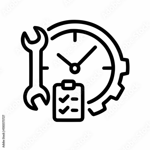 Clock with productivity tools. Efficiency training