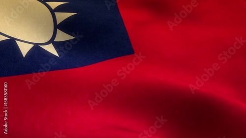 Taiwan Country Close Up Flag Background