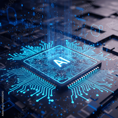 artificial intelengence background blue chip technology brain, tech, electrical, digital, science, blue, engineering 