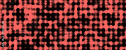 Electric neon waves filling the ether. Shimmering dots forming a pattern of smooth lines, bumps and depressions.