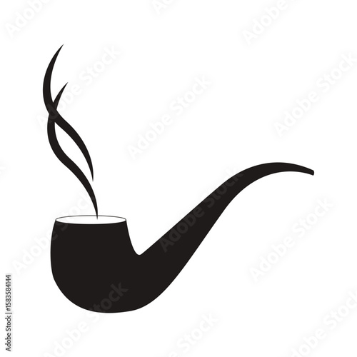   Smoking pipe icon silhouette vector style llustration on white background