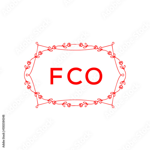 FCO Letter Initial Logo Design Template Vector Illustration