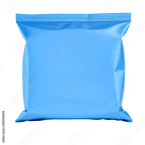 Blue snack packaging mockup isolated on transparent background
