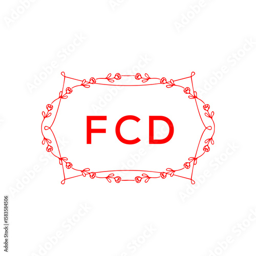 FCD Letter Initial Logo Design Template Vector Illustration
