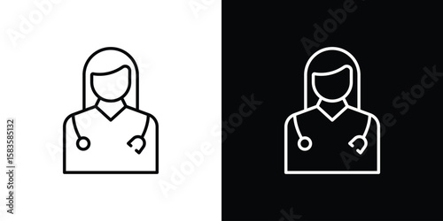 Woman Doctor icon editable concept. editable vector stroke symbols