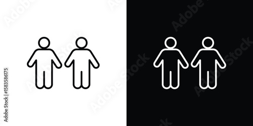 Twin icon editable concept. editable vector stroke symbols