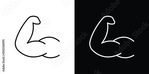 Strong arm icon editable concept. editable vector stroke symbols