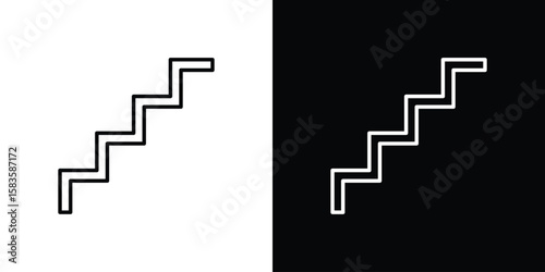 Stairs icon editable concept. editable vector stroke symbols