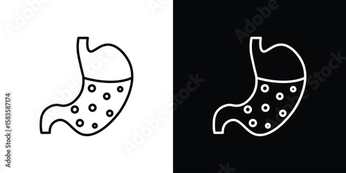 Stomach with Liquids icon editable concept. editable vector stroke symbols