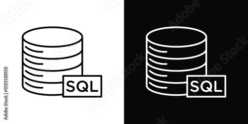 SQL icon editable concept. editable vector stroke symbols