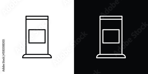 Roll up banners icon editable concept. editable vector stroke symbols