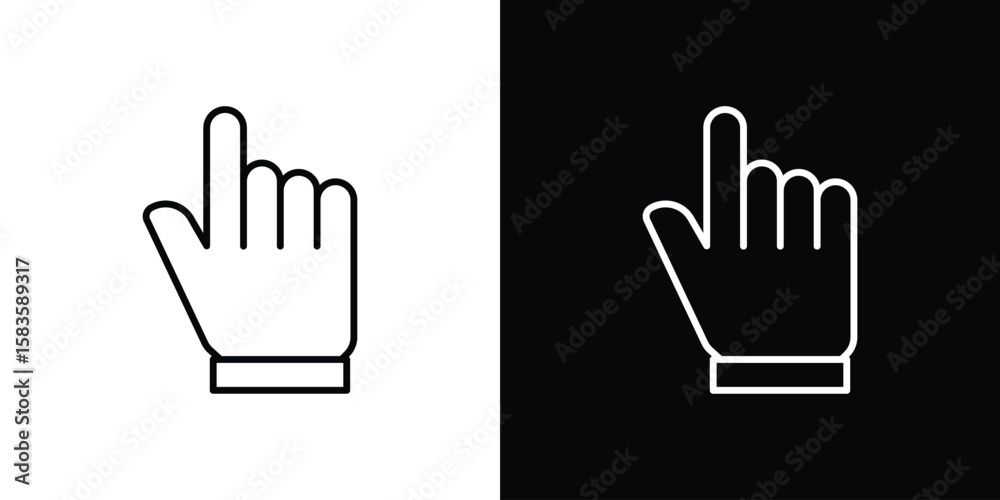 Fototapeta premium Pointing hand icon editable concept. editable vector stroke symbols