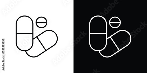 Pills icon editable concept. editable vector stroke symbols