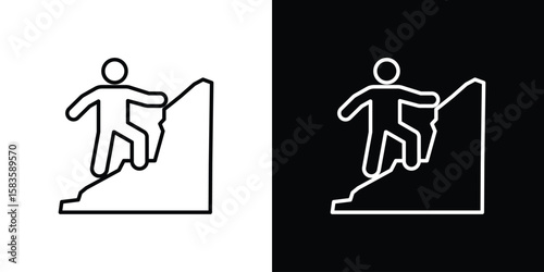 People Climbing icon editable concept. editable vector stroke symbols