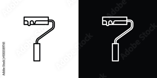 Paint roller icon editable concept. editable vector stroke symbols