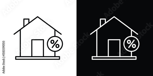 Mortgage rate icon editable concept. editable vector stroke symbols