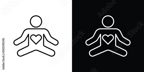 Meditating icon editable concept. editable vector stroke symbols